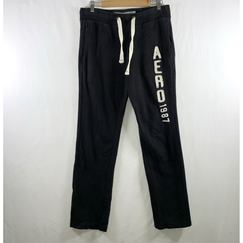 Aeropostale Mens Y2K Thick Drawstring Sweatpants Small Straight Leg Lounge